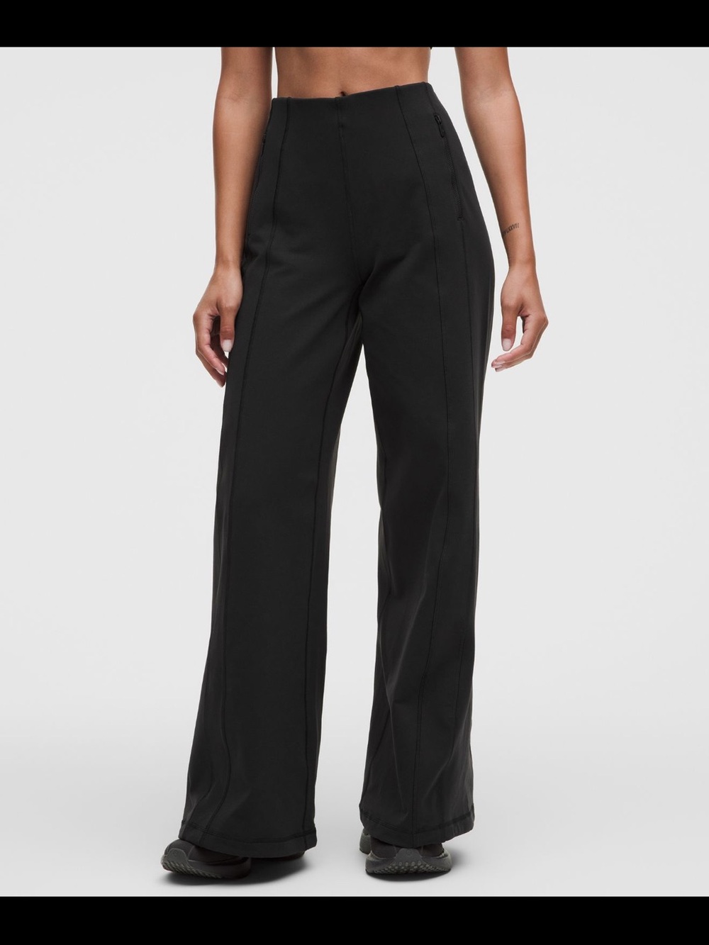 Define High-Waist Black Wide-Leg Pants